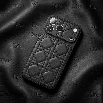 Dior Luxury Leather Phone Case for iPhone 14-18 Pro & Pro Max