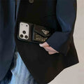 Elegant Prada Apple Phone Case with Card Holder For iPhone 17 / 16 / 15 / 14
