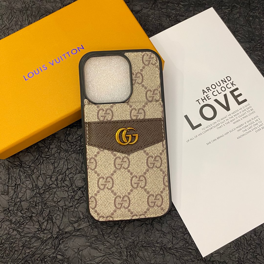 LUXURY MONOGRAM GENUINE LEATHER IPHONE CASE FLIP WALLET Roxy New 2