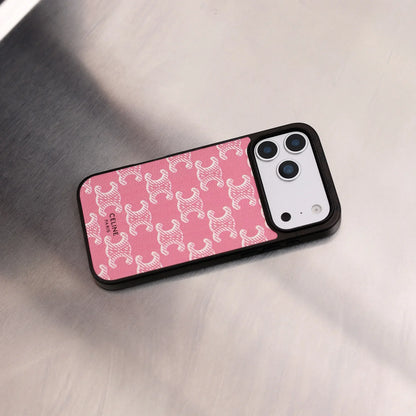 Luxury Celine iPhone Case Classic Pink for iPhone 12-18 Pro & Pro Max