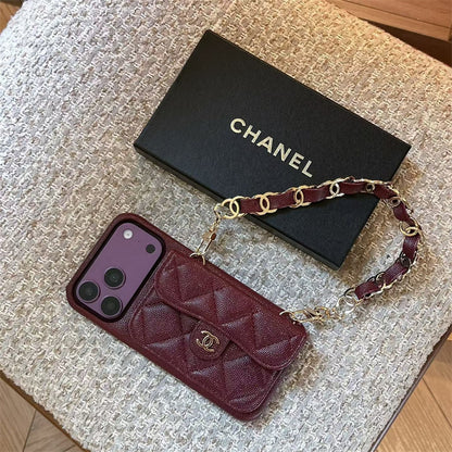 burgundy Leather Crossbody Wallet Case for iPhone 13-18 Pro & Pro Max