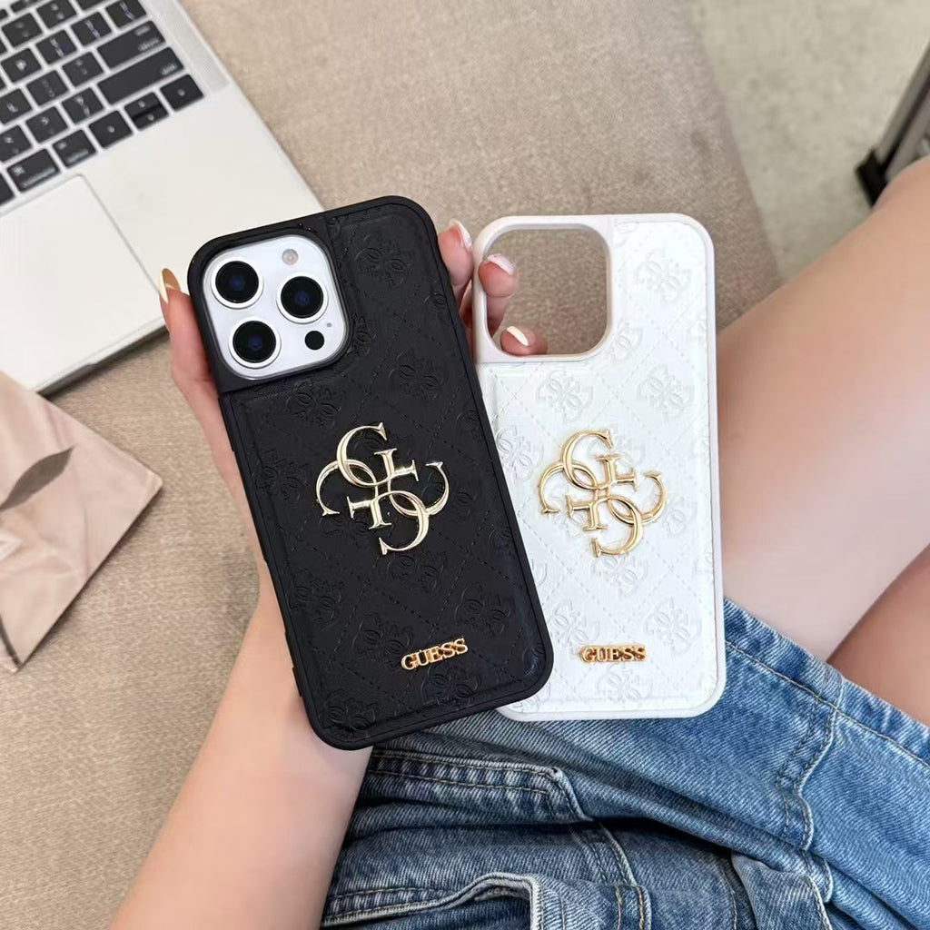 GUESS Monogram Mirror Electroplated Apple iPhone Case theroxymob