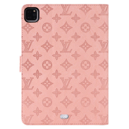 3D Embossed Canvas Monogram Holster Apple iPad Flip Cover With Stand Function theroxymob
