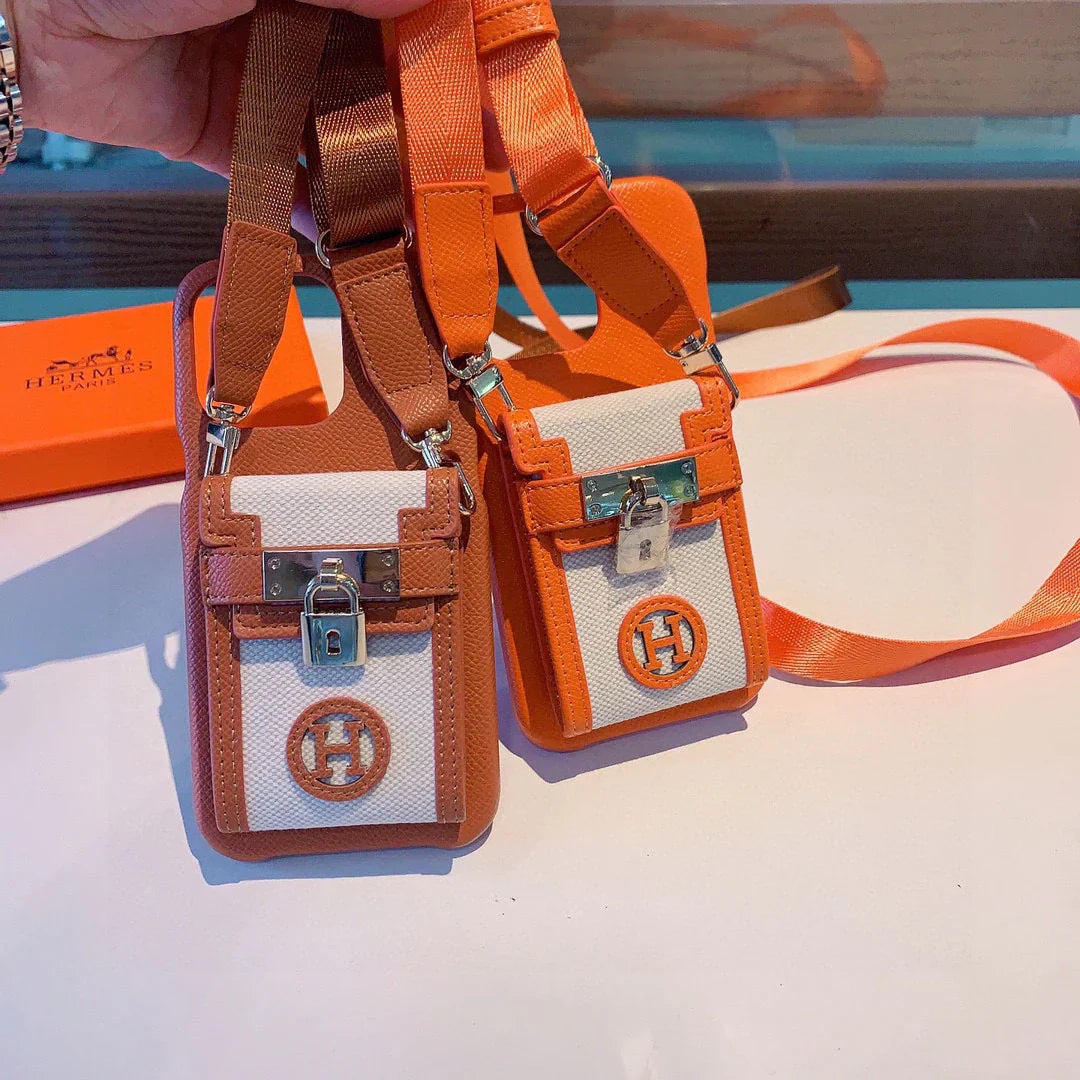 Hermes Luxury Leather Phone Case For iPhone 13-17