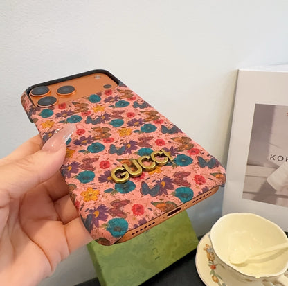 Luxury Gucci Floral Phone Case for iPhone 13-18 Pro & Pro Max