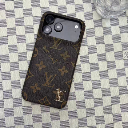 Leather Case with Card Holder For iPhone 12-17 Series