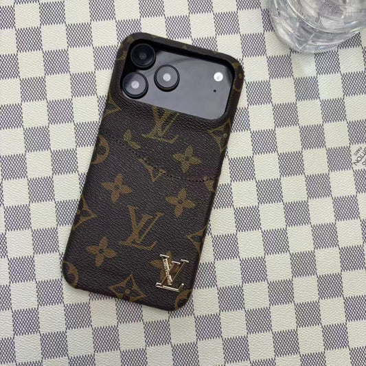 Leather Case with Card Holder For iPhone 12-17 Series