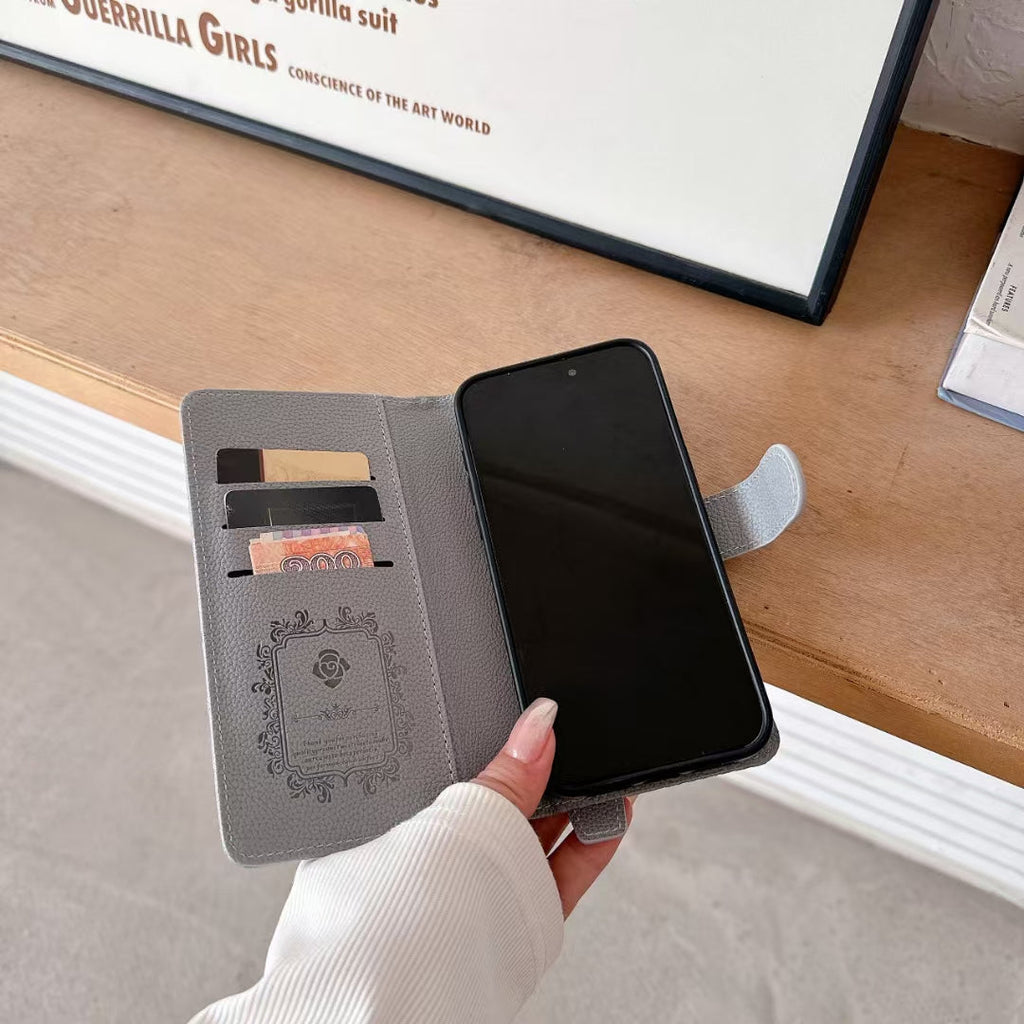 Chanel Genuine Leather Wallet Leather Crossbody Bag Apple iPhone Case theroxymob