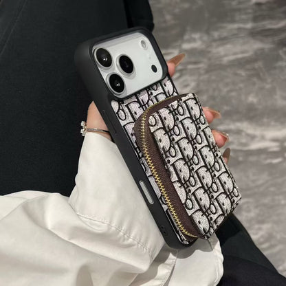 Dior Luxury iPhone Case Card Slot for iPhone 12-18 Pro & Pro Max