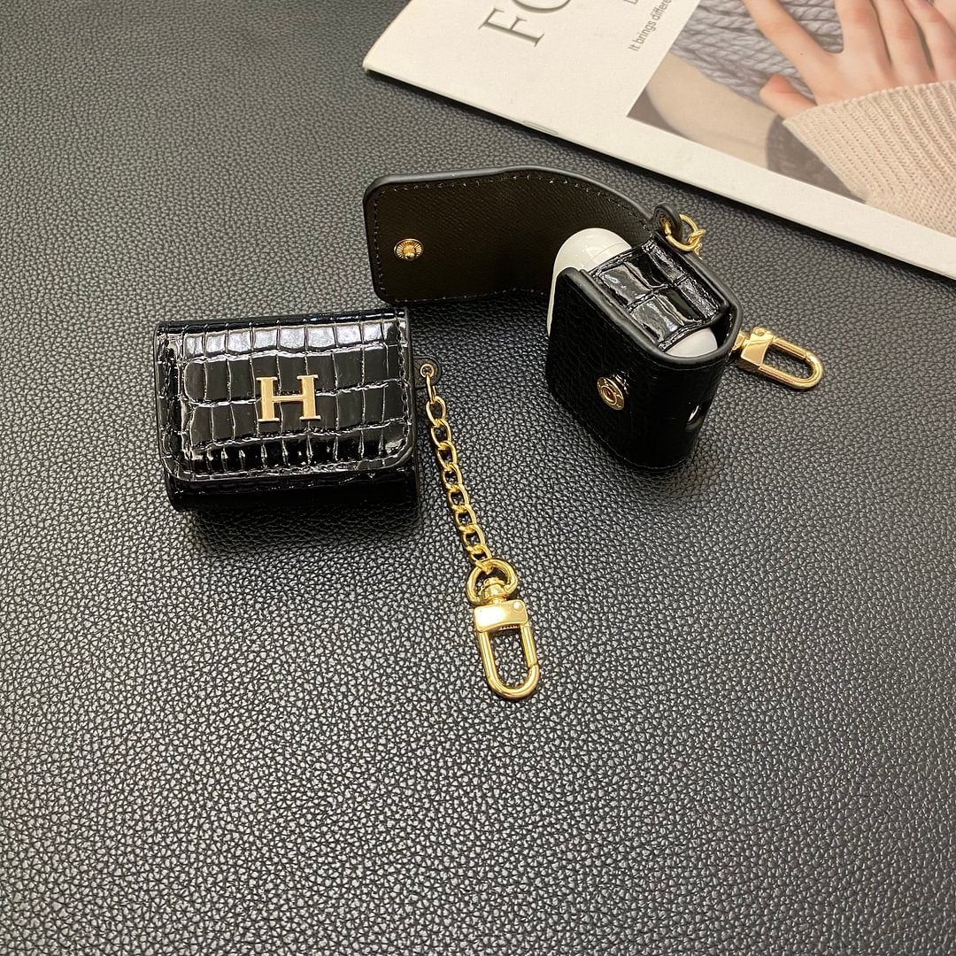 Luxury Genuine Leather Apple AirPods Protective Leather Case Roxy New