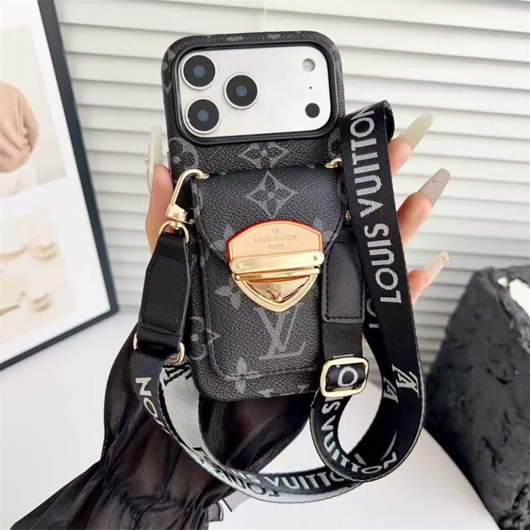 LV Luxury Phone Case with Strape For iPhone 13-17 Series
