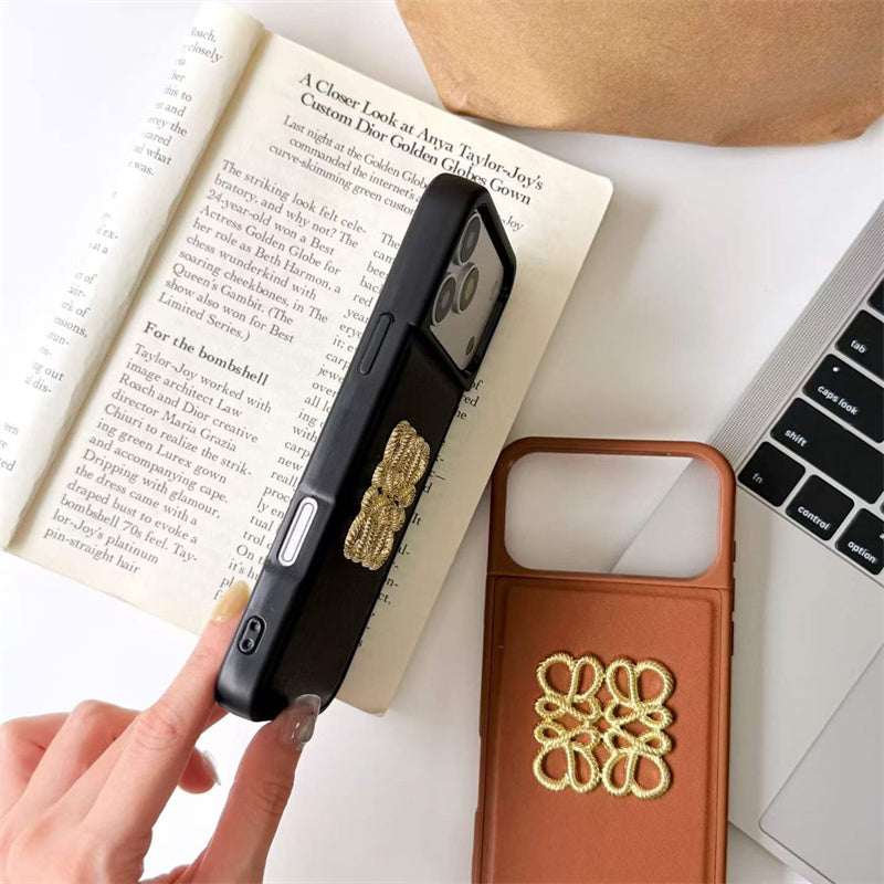 Luxury Leather Emblem iPhone Case | Premium Protection & Style