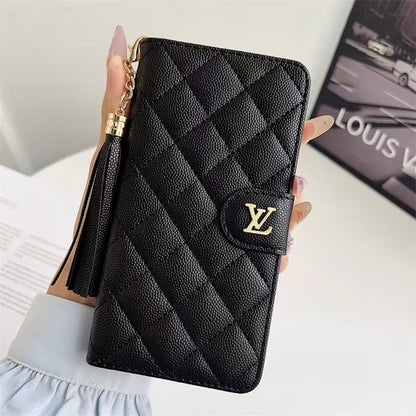 Premium Louis Vuitton Leather Wallet Leather Crossbody Bag For iPhone Case 12-18 Pro & Pro Max