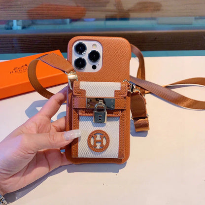 Hermes Luxury Leather Phone Case For iPhone 13-17