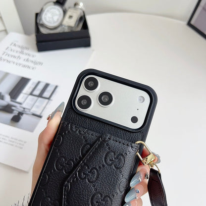 GG Classic Monogram Leather Card Case for iPhone 12-18 Pro & Pro Max