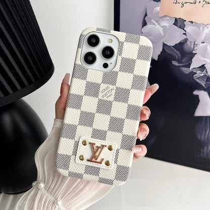 MONOGRAM LEATHER PC HARD BACK CASE FOR IPHONE Roxy New 2