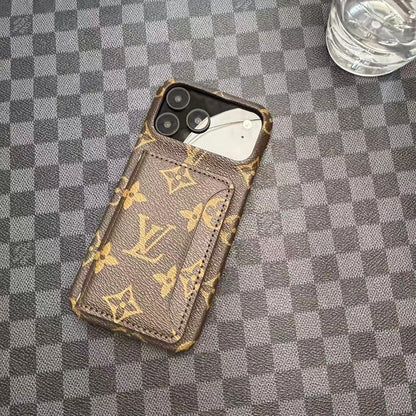 Monogram LV Leather Phone Case For iPhone 13-17 Series