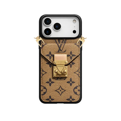 Premium Leather Monogram iPhone Case 13-18 Pro & Pro Max