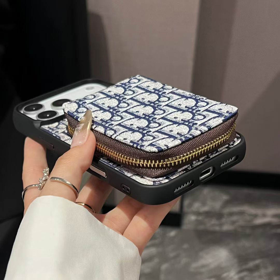 Dior Luxury iPhone Case Card Slot For iPhone 17 / 16 / 15 / 14