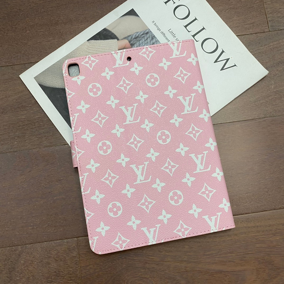 Elegant Monogram Canvas Flip Cover Apple iPad Protective Leather Case theroxymob