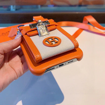 Hermes Luxury Leather Phone Case For iPhone 13-17