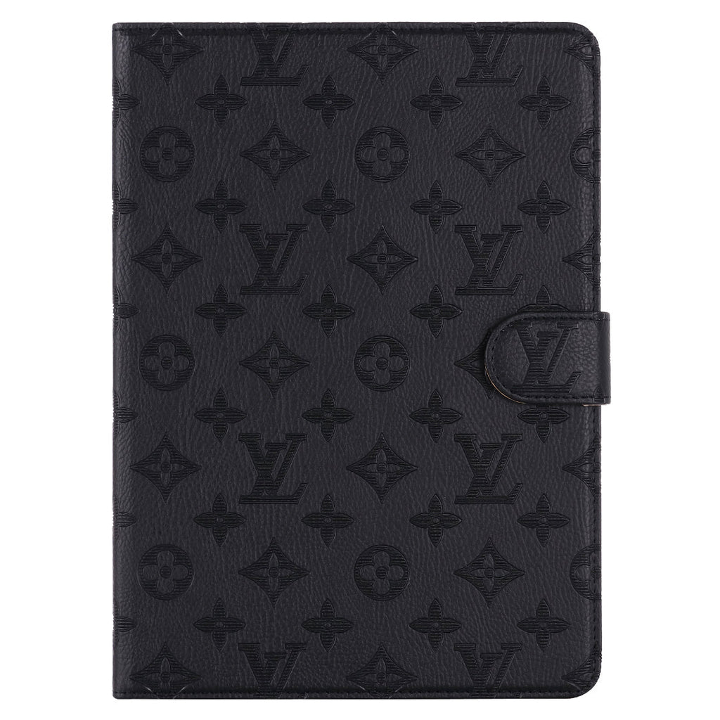 3D Embossed Canvas Monogram Holster Apple iPad Flip Cover With Stand Function theroxymob