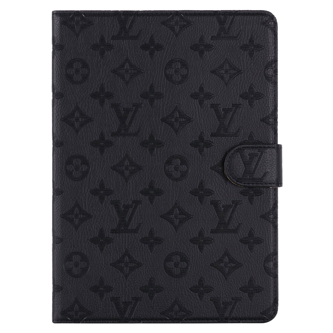 3D Embossed Canvas Monogram Holster Apple iPad Flip Cover With Stand Function theroxymob