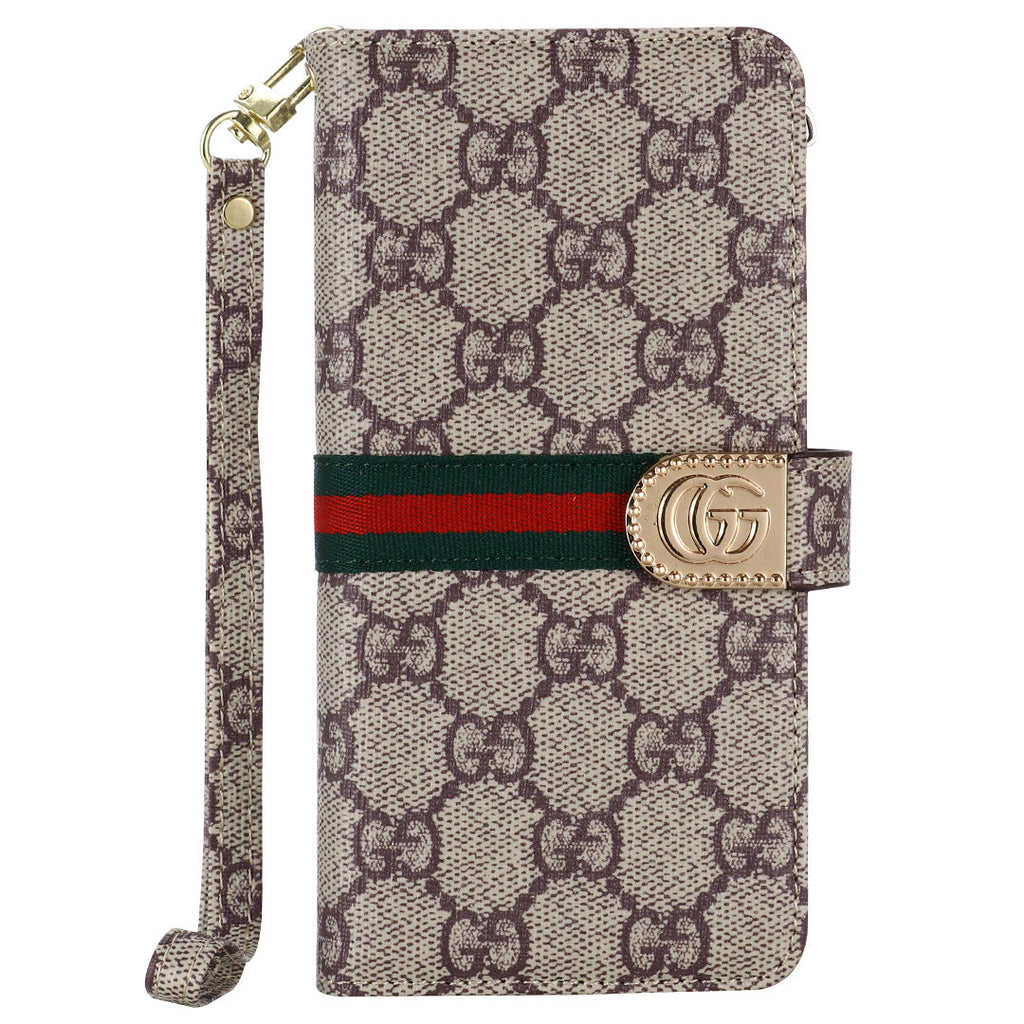 MONOGRAM CANVAS LEATHER WALLET SAMSUNG MOBILE PHONE CASE Roxy New