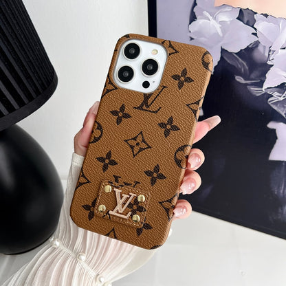 MONOGRAM LEATHER PC HARD BACK CASE FOR IPHONE Roxy New 2