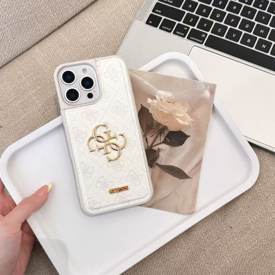 GUESS Monogram Mirror Electroplated Apple iPhone Case theroxymob
