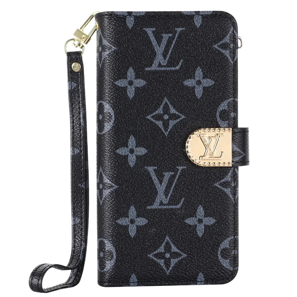 MONOGRAM CANVAS LEATHER WALLET SAMSUNG MOBILE PHONE CASE Roxy New