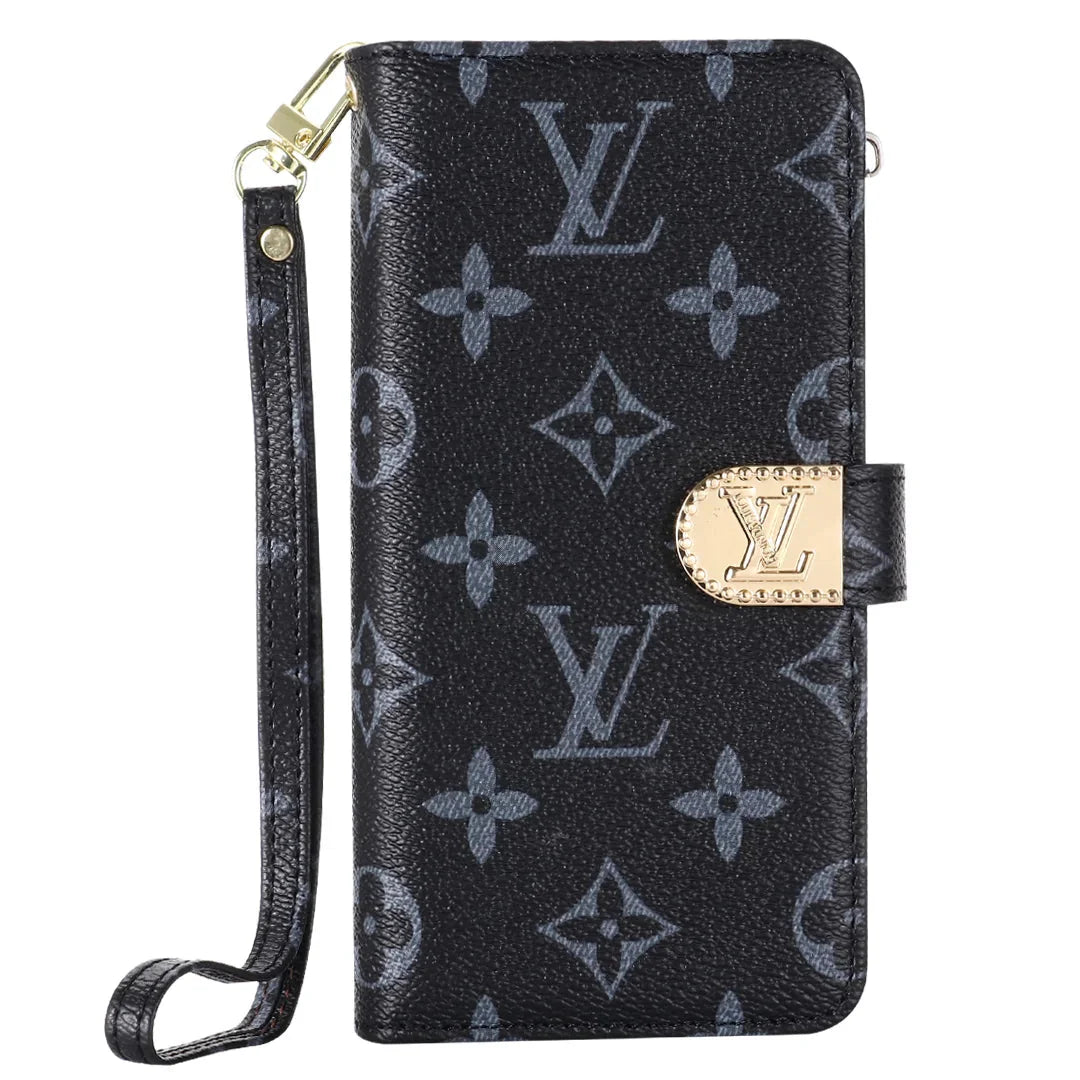 MONOGRAM CANVAS LEATHER WALLET SAMSUNG MOBILE PHONE CASE Roxy New
