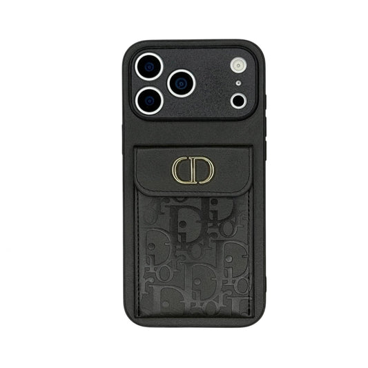 Dior Oblique Flap Pocket Leather Case For iPhone 12 - 18 Series
