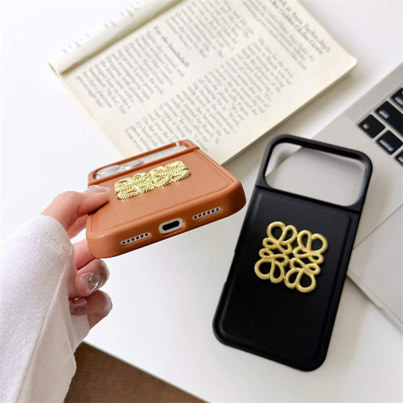 Luxury Leather Emblem iPhone Case | Premium Protection & Style