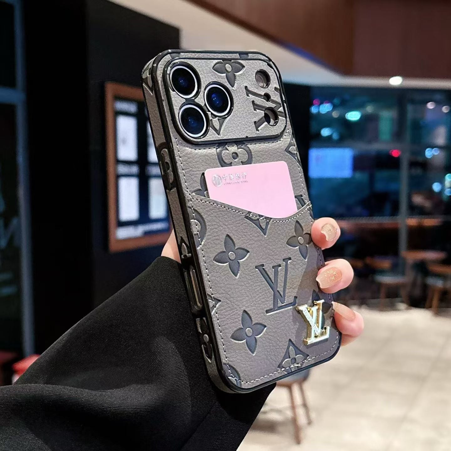 Luxury Phone Case with Card Holder For iPhone 12-17
