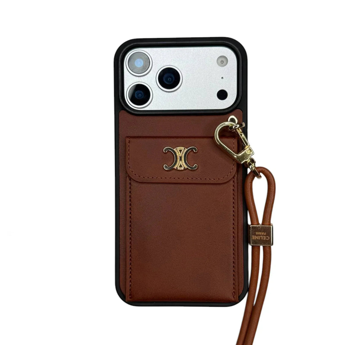 Classic Celine iPhone Case Single Crossbody Brown for iPhone 12-18 Pro & Pro Max