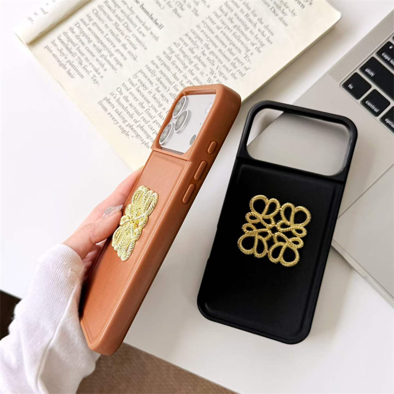 Luxury Leather Emblem iPhone Case | Premium Protection & Style