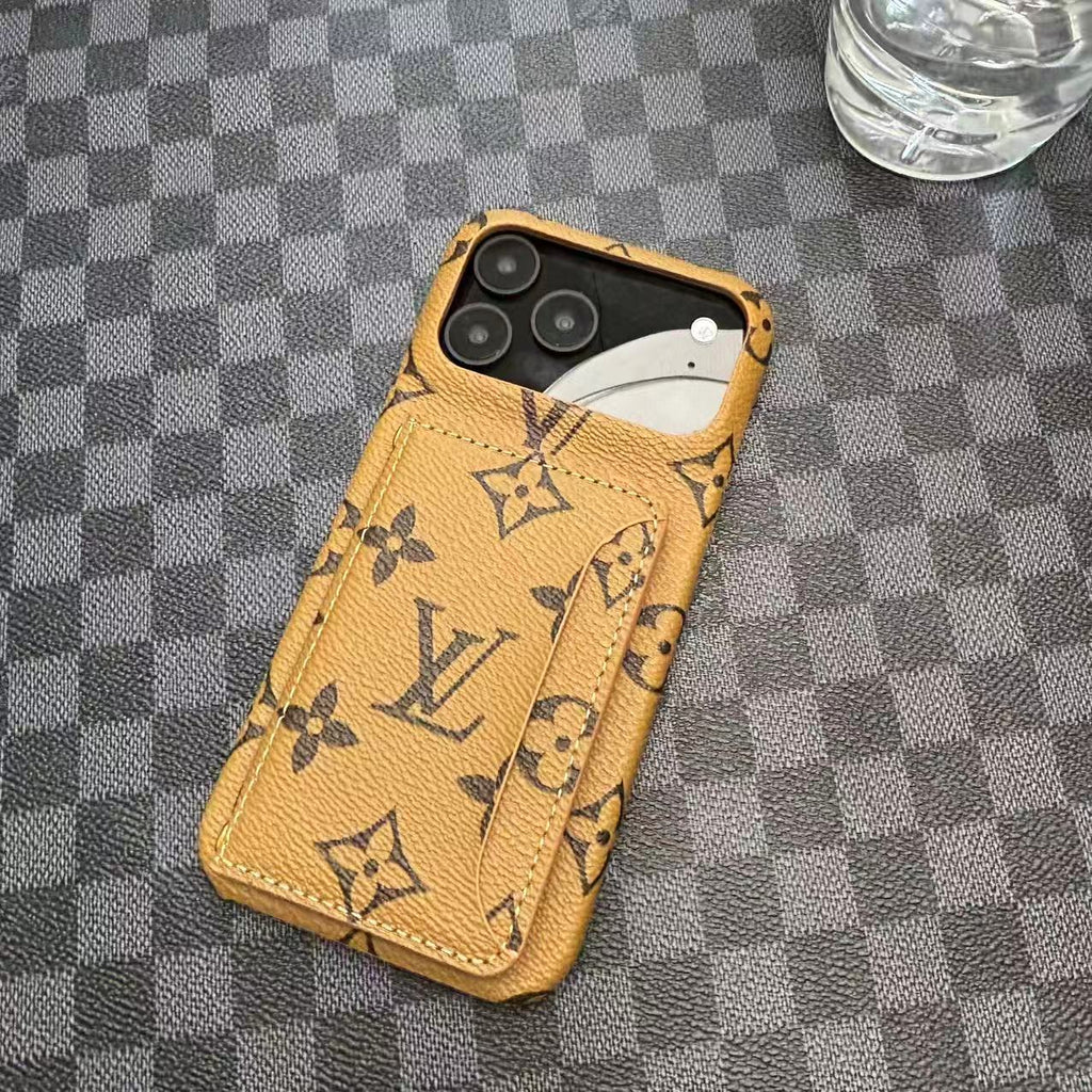 Monogram LV Leather Phone Case For iPhone 17 / 16 / 15 / 14