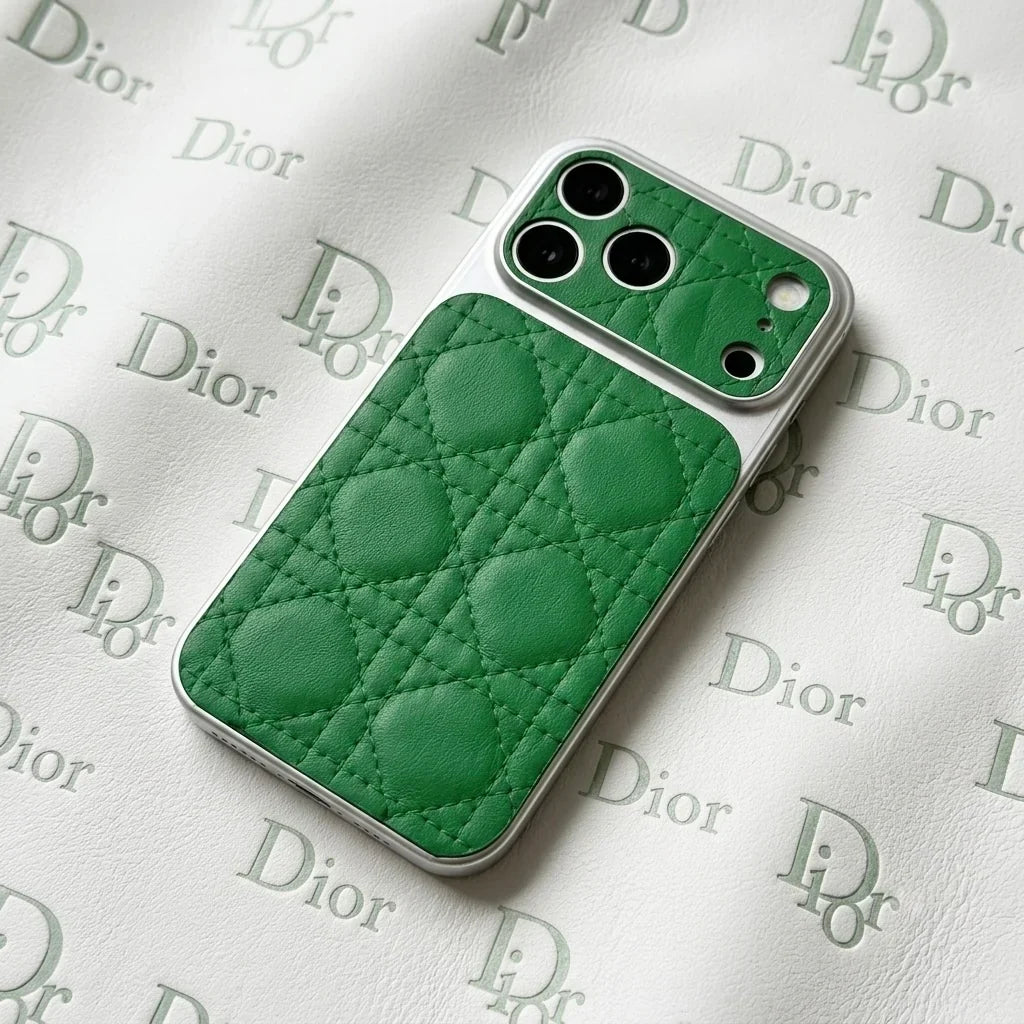Dior Luxury Leather Phone Case for iPhone 14-18 Pro & Pro Max
