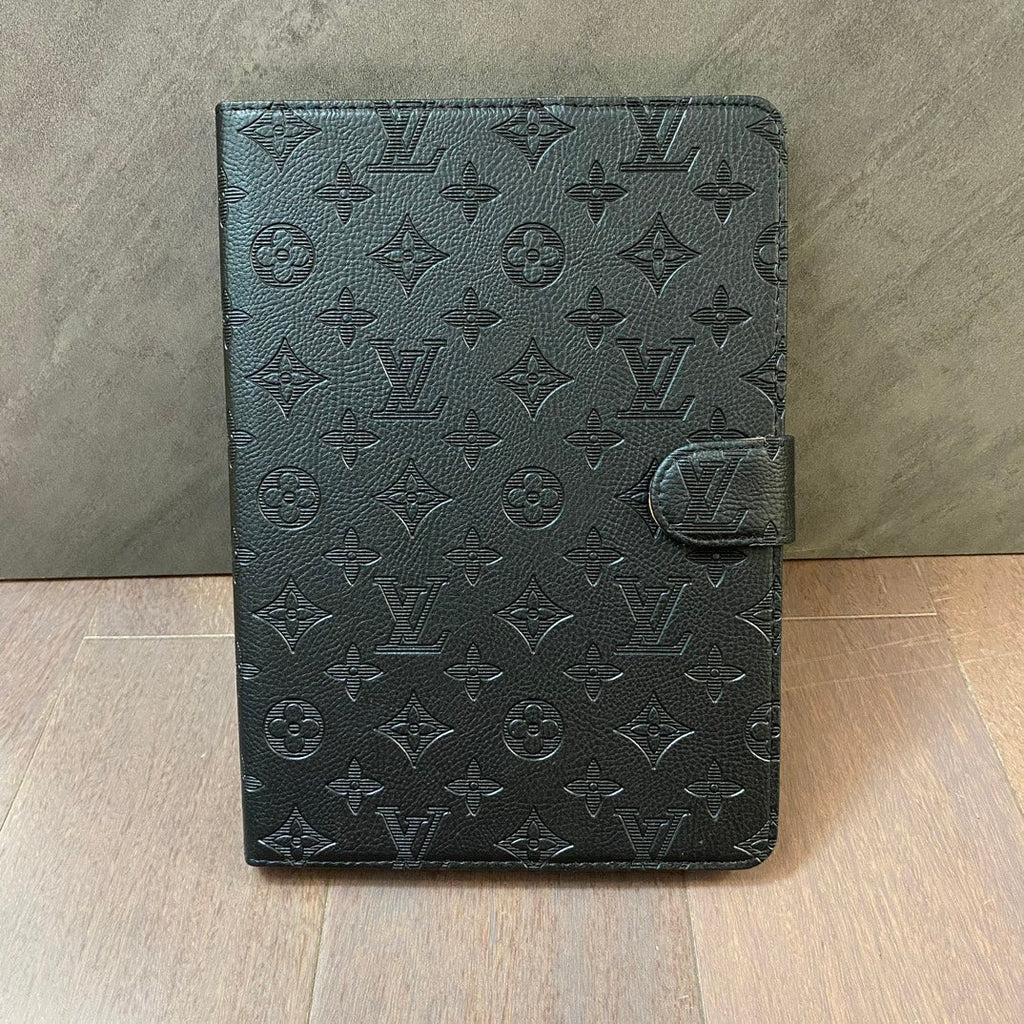 3D Embossed Canvas Monogram Holster Apple iPad Flip Cover With Stand Function theroxymob