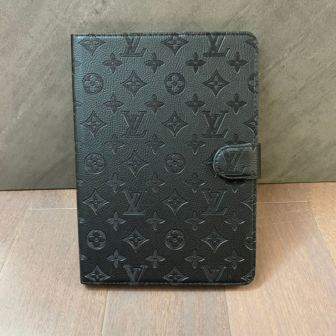 3D Embossed Canvas Monogram Holster Apple iPad Flip Cover With Stand Function theroxymob