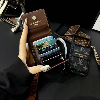 LV luxury canvas leather case for iPhone with card holder