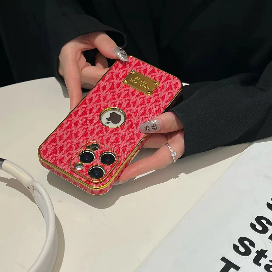 Gold Monogram Signature Canvas Leather Apple iPhone Case Roxy New 2