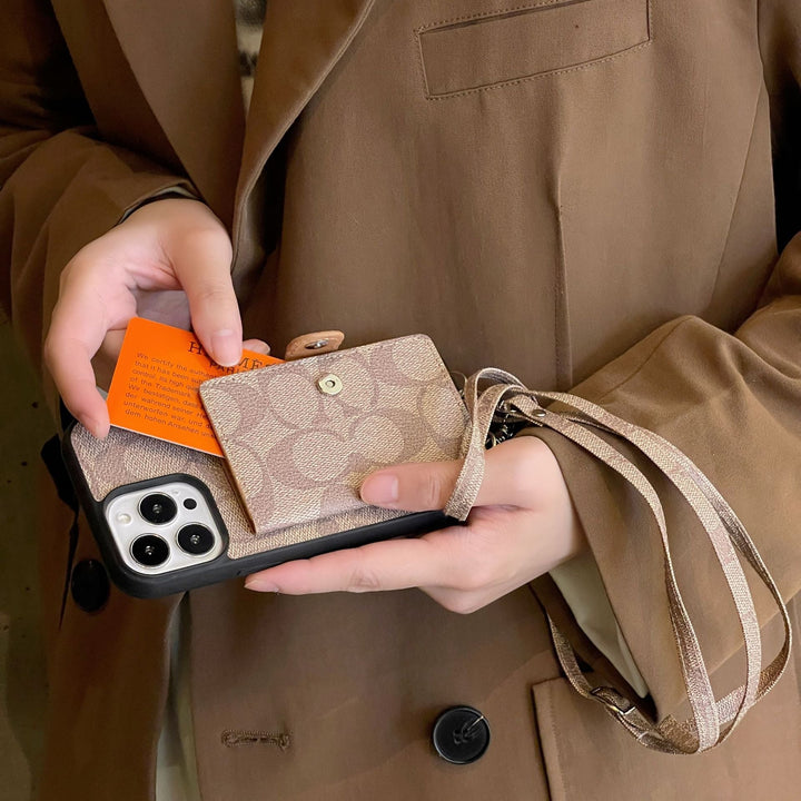 Coach Card Bag Leather Chain iPhone Case Roxy New 2