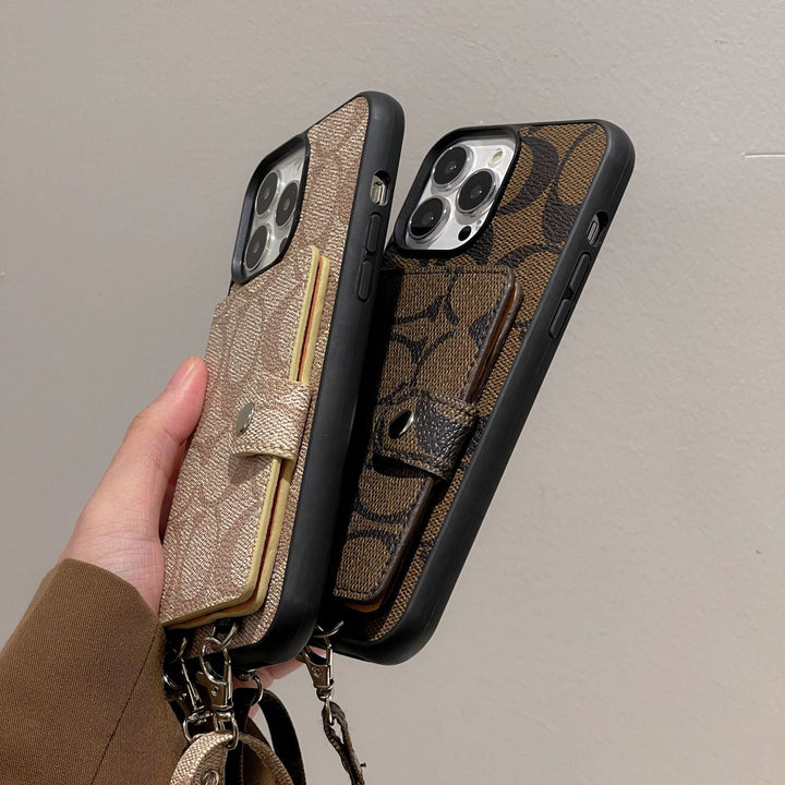 Coach Card Bag Leather Chain iPhone Case Roxy New 2
