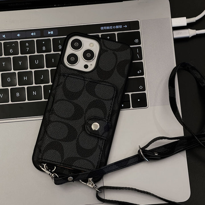 Coach Card Bag Leather Chain iPhone Case Roxy New 2