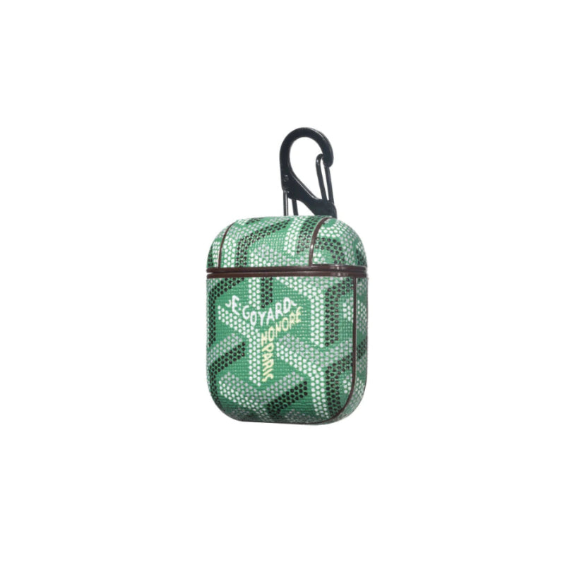 Luxury Green GYD Monogram AirPods Case - Premium Leather Style Protection