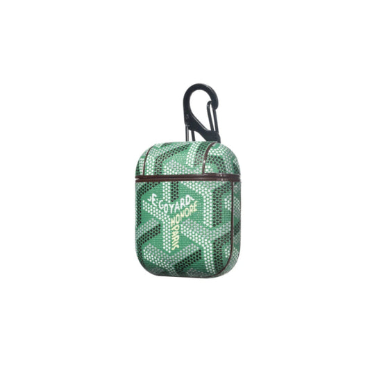 Luxury Green GYD Monogram AirPods Case - Premium Leather Style Protection