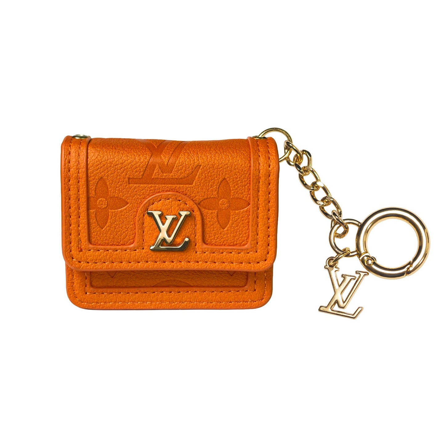 Louis Vuitton AirPods Leather Case Decorated with a Monogram