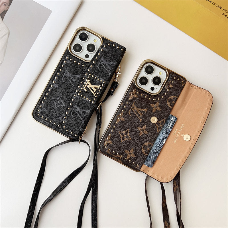 Monogram LV Leather iPhone Case 16 / 15 / 14 / 13